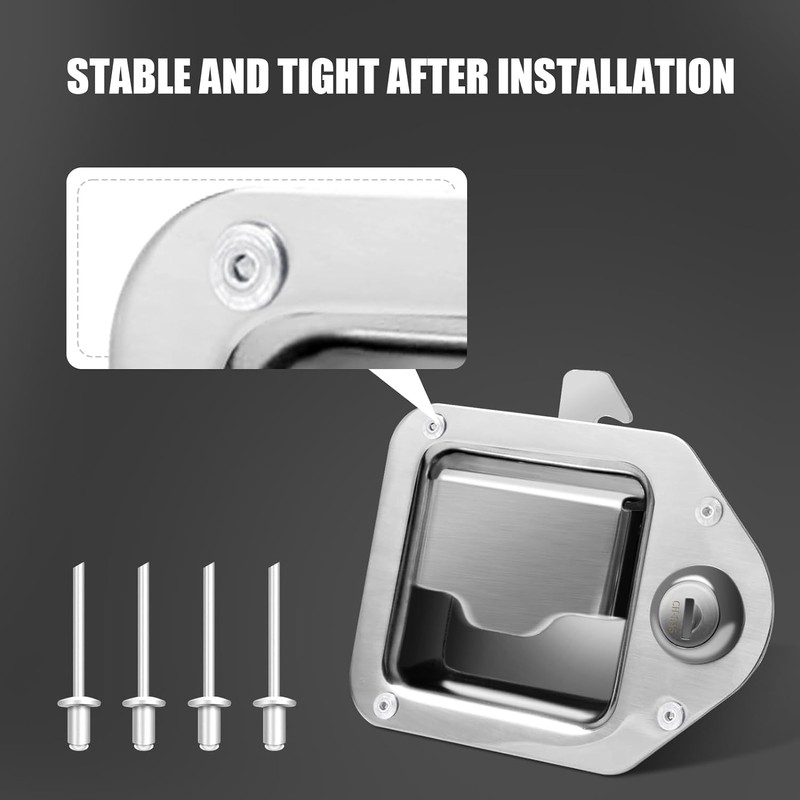 2-Pack Truck Tool Box Latch, Stainless Steel Trailer Toolbox Handle