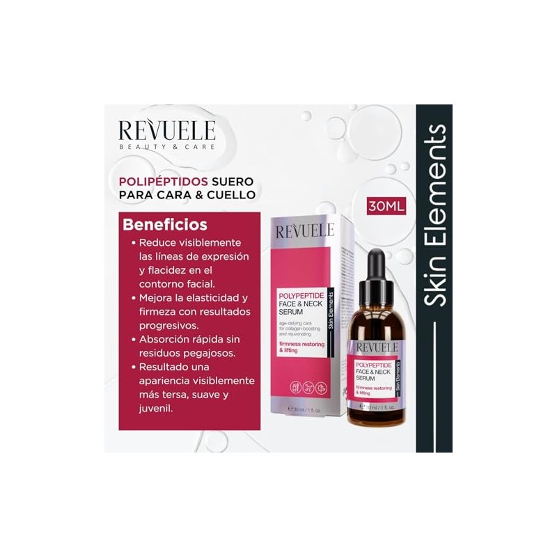 REVUELE SKIN ELEMENTS SUERO PARA ROSTRO Y CUELLO POLIPEPTIDO 30ML