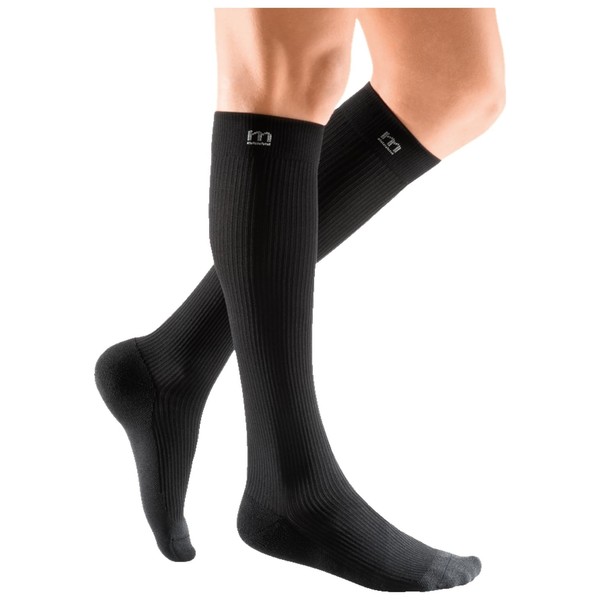 medi mediven active Compression Socks | Compression Knee Socks with Heel Reinforcement | KKL 1 | Black | Size: IV | Closed Toe | Short