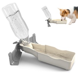 Eikovia Portable Dog Water Bottle,Dog Water Bottle, 17Oz Travel Dogs Water Bottles,Travel Accessories for Dogs, Walking, Hiking and Outdoor Activities(Off-White,17Oz)