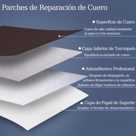 2 Piezas Adhesivos de Telas para Manualidades, Parche de Reparación de Cuero, Kit de Reparación de Cinta Decorativa Cortable, para Sofá, Asiento de Coche, Muebles, Marrón (11,8 x 39 pulgadas)