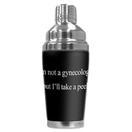Mugzie 16 Ounce Stainless Steel Cocktail Shaker - Martini Shaker with Wetsuit Cover - Not a Gynecologist