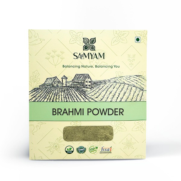 SAMYAM Brahmi Powder - 200g Pack | Ayurvedic Supplement for