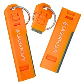 LAGERFEUER Fire Whistle, Set of 2, Set of 2 in the Same Color, Fire Starter, High Volume, 120 db, Mountain Climbing, Camping, Disaster Prevention, Emergency Use, Earthquake, Fire (Emergency Orange)
