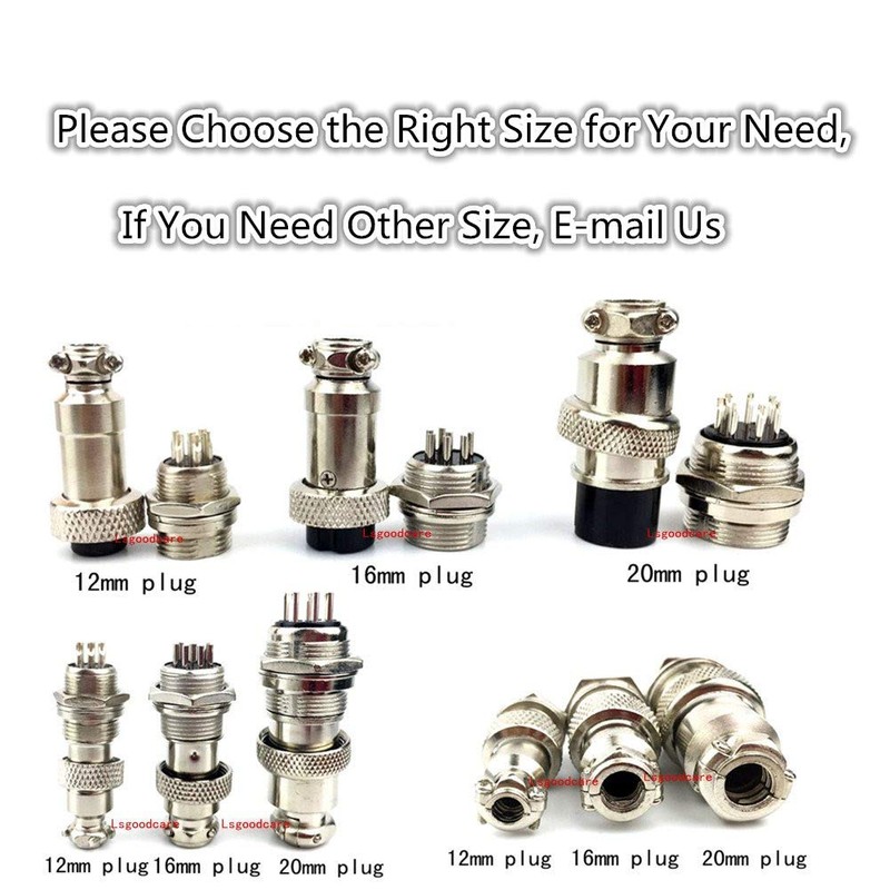Lsgoodcare GX12-5 Pin Metal Aviation Plug Kit 5A, 10Pairs 12MM