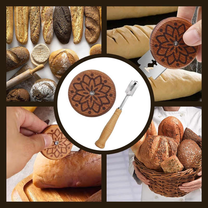 agogue Brot Ritzmesser Zum Einschneiden Brotmesser Ritzmesser Lilienmuster,34 Stückset Bäckermesser,