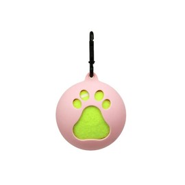 Dog Toy Ball Holder - Leash Attachment, Hands-Free, Pet Toys, Silicone, Lightweight, for All Breeds and Sizes, Fits Standard Tennis Balls - Tennis Ball NOT Included (Pink)