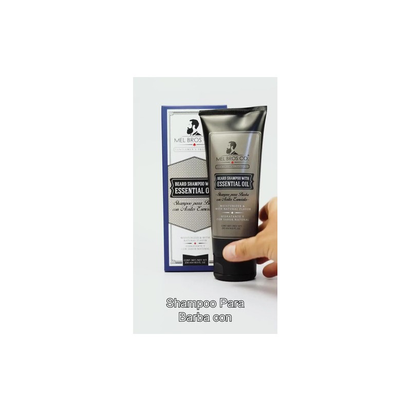 Shampoo Barba Mel Bros Co. Aceites Esenciales Hidrata 230 Ml