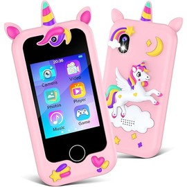 Kids Smart Phone Toys for Girls, 2.8" Touchscreen HD Dual Camera Toddler Phone for Kids, Learning Education Christmas Birthday Gifts for 3-10 Years Old Girls Boys Fake Play Cell Phone with 32G Card