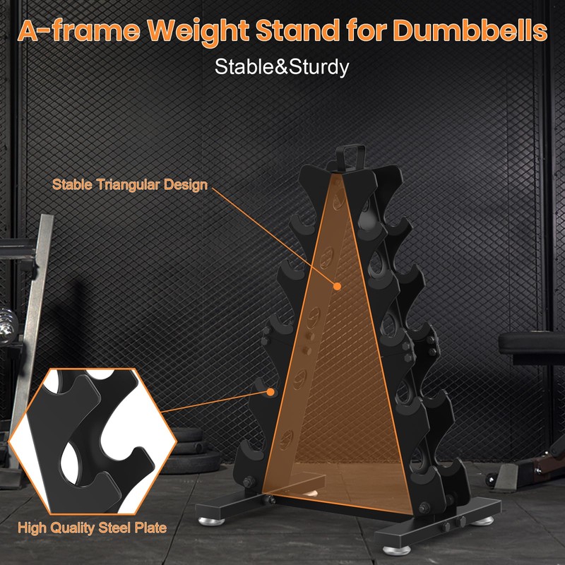 TomCare Dumbbell Rack Stand Only, 5 Tier Weight Rack for