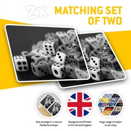 Rectangle Stickers (Set of 2) 10cm - Colorful Dice Board Game Retro Fun Decals for Laptops,Tablets,Luggage,Scrap Booking,Fridges, 41639