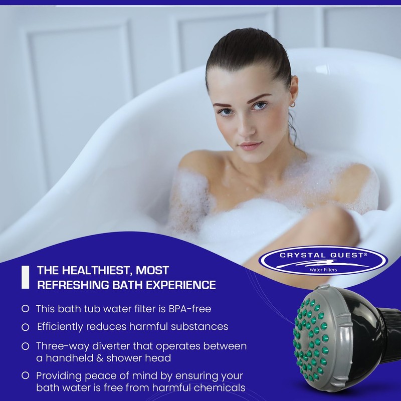 Crystal Quest Luxury Handheld Shower Power Filtration System - Black