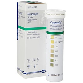Quantofix 1171643 Peracetic Acid 500 Reagent Test Strips for testing peracetic acid, CE marked 6mm x 95mm Pack of 100