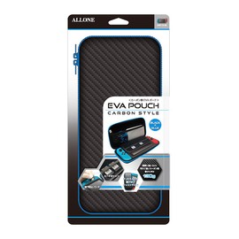 ALG-NSEVBL ALG-NSEVBL EVA Pouch for Switch/Organic EL / Carbon Style, Black x Blue, 4.7 x 1.9 x 10.2 inches (12 x 4.8 x 26 cm), Game, Impact Resistant EVA Material, Lightweight 4.6 oz (130 g), Mesh
