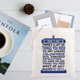 CMNIM Doctor Movie Inspired Who Tard-s Tote Bag Doctor Movie TV Show Lover Gift Police Box Novelty Shoulder Tote Bag for Fans (Police Box Shoulder Bag)