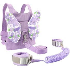 Kisangel 1 Set Toddler Harness with Anti Lost Wrist Link Butterflies Harness Leashes Kids Safety Harness for Child Girls Travel