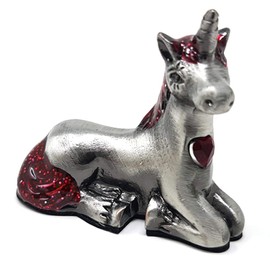 The Leonardo Collection Birthstone Unicorn Figurine Birthday Gemstone Month Ornament in Gift Box (January)