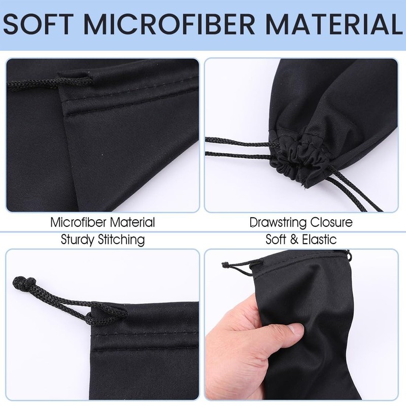 COYUN Pack of 20 Soft Microfibre Glasses Case, Glasses Case,