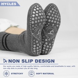 HYCLES Grip Pilates Socks 3 Pairs for Women, Non-slip Yoga Athletic Slipper Socks for Workout Hospital