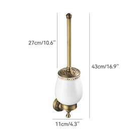 Toilet Brush with Holder for Bathroom Antique Bronze Wall Mounted Toilet Wall Mounted Bathroom Hardware Accessories,Pattern Carving Design