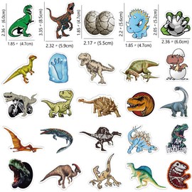 Waterproof Cute Vinyl Dinosaur Sticker for Laptop Guitar Car Suitcase Fridge Water Bottle Bicycle Decals Party Favors(80Pcs /Pack)