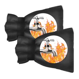 Outdoor Faucet Covers for Winter Freeze Protection, 2 Pack 8.8" H X 5.9" W Outside Winterize Insulation Hose Bib Water Spigot Cover Winter Insulated Outdoor Sock Faucet Cover for Cold Weather