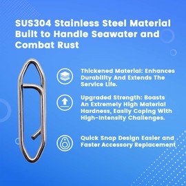 BBBF 70-Pack Fishing Quick Speed Clips Swivels & Speed Clips Kit - Quick Change Saltwater Tackle with Barrel Swivels, Topwater Lure Clips, Freshwater & Saltwater Fishing Gear (S#70PCS-110LB)