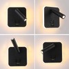 AIRTWESD USB Charging Port Wall Wash Light Black Bed LED