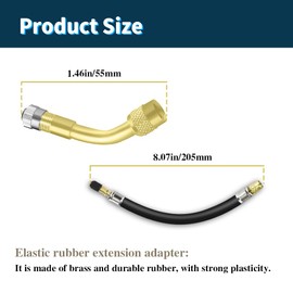 QZTYTY 2PCS Tire Valve Extension, Valve Adapter, 135 Degree Brass Valve Stem Extension with Tire Inflator Hose Adapter, Universal Auto Exterior Accessories Suitable for Cars Truck Bike (135 Degree)