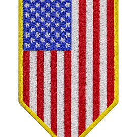 EmbTao USA American Vertical US Flag Patch Embroidered Badge Biker Applique Iron On Sew On Emblem