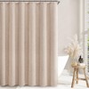 Awellife Beige Linen Style Shower Curtain Set with 12 Durable