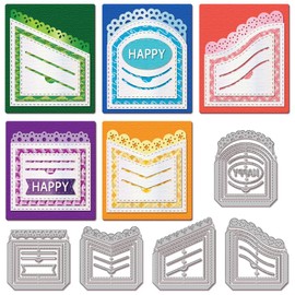 GLOBLELAND Lace Pocket Cutting Dies Die Cuts Stitched Slots Pocket Cutting Dies for DIY Scrapbooking Card Making Journal Embossing Paper Craft Decor