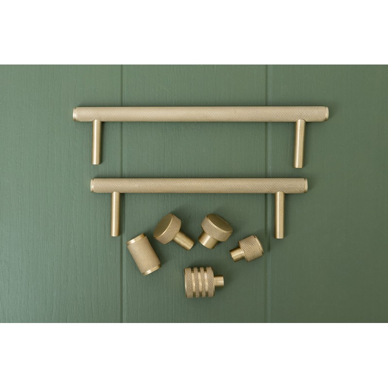 Solid Brass Knurled Pull Handles & Knobs | Kitchen Handles