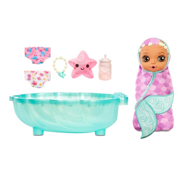 Baby Born Surprise Mermaid Surprise – Baby Doll with Purple Towel and 20+ Surprises, Multicolored