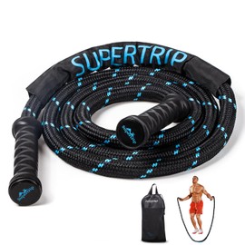 Supertrip Weighted Jump Ropes for Fitness Men Women 360 Rotating Handles, 3.1LBS Polyester Heavy Skipping Rope for Exercise Workout Equipment - 2.8