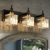 HUOKU Modern Crystal Bathroom Vanity Light 3-Light Brass Wall Light