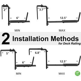 HFHOME 4PCS Adjustable Planter Window Box Planters Hanging Flower Box Holders Brackets, Heavy Duty Wall Mount Holder for Windowsills, Garden, Fences, and Balcony - Black