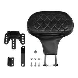 SLMOTO Driver Rider Backrest fit for Harley Touring Road King 2009-2023 Pad Diamond 2-Up One-Piece Sissy Bar fit for FLHR Street Glide FLHX Road Glide FLTRX Black