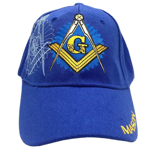 Gorra de béisbol ajustable con símbolo de Mason 3D con bordado, Royal, Ajustable
