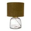Creative Co-Op Modern Table Lamp with Glass Base and Velvet