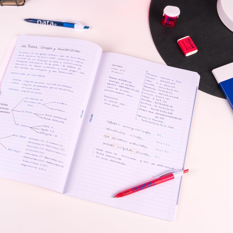 MILAN® Notebook A4, glued, lined paper (7 mm), 48 sheets,