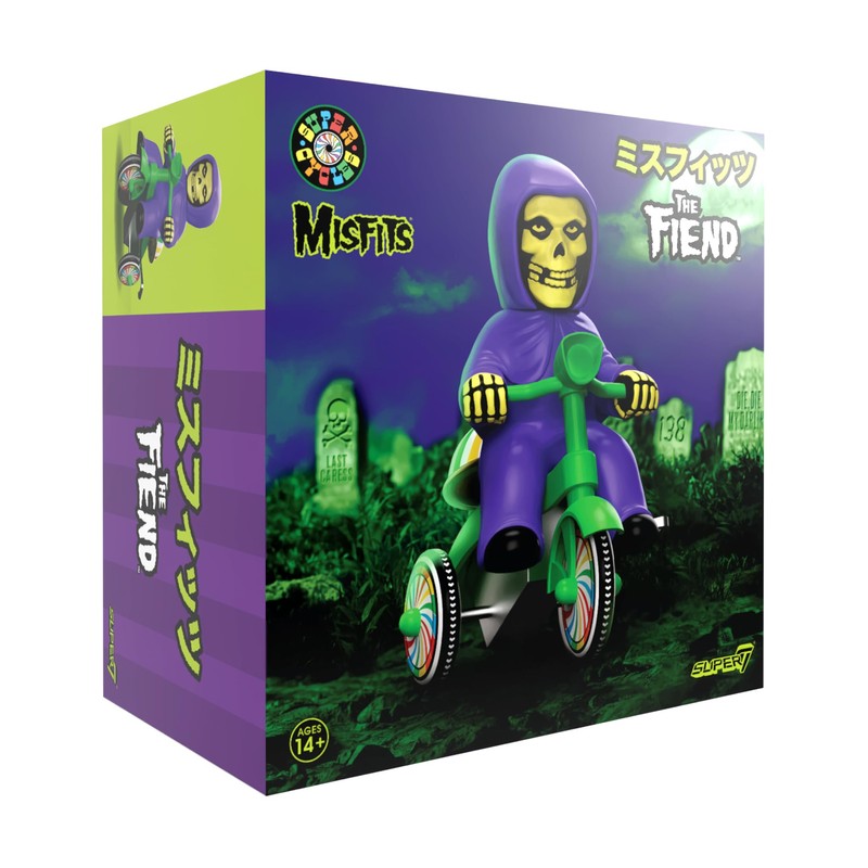 Super7 Misfits Super Cycles - Fiend (Purple w/Green Trike) Action