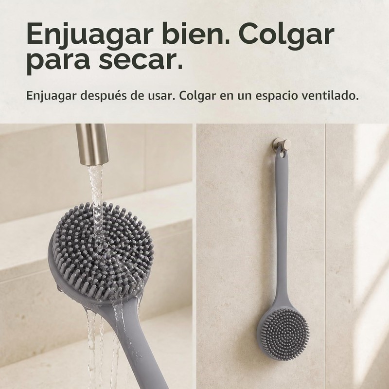 Estropajo de silicona para el cuerpo, cepillo de ducha de