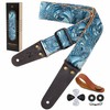 Nefelibata Guitar Strap, Cotton Print Guitar Straps with Head Cowhide
