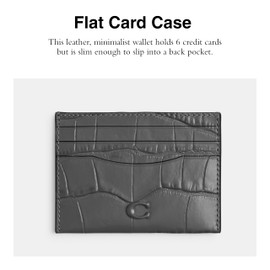 COACH Men's Flat Card CASE Accessory-Travel Wallet, Charcoal, One Size