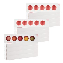 Restaurantware Valentino 12 x 2.9 x 1.5 Inch Macaron Boxes 100 Macaron Packaging - Holds 5 Macarons With Lids White and Pink Paper Macaron Gift Boxes Separate Compartments For Gifts and Parties