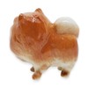 WitnyStore Tiny 1¾" Brown Standing Pomeranian Pom Dwarf Spitz Dog