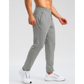 G Gradual 30"/32"/34" Inseam Tall Mens Sweatpants with Zipper Pockets Stretch Golf Workout Pants for Men Casual Athletic(Light Grey,L)
