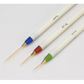 Beauty Headquarters 3 PCS ACRYLIC NAIL ART LINER PAINTING DRAWING PEN BRUSH TOOLS