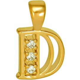 LIFETIME JEWELRY Small Initial Cubic Zirconia Letter Necklace Chain 24k Gold Plated (D - 5/8" Initial Only)
